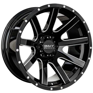 Envy Wheels – CRAZE – Black – 20″x10″ -24mm – Summer Wheels – 333BM-F20613587124